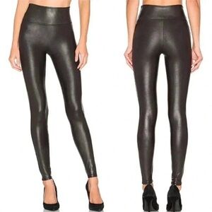 Spanx Faux Leather Leggings Tummy Control
